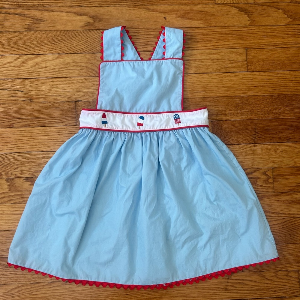 Sticky Fish Blue and Red Kids Casual Dress size 4t